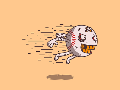 Baseball Ball angry ball baseball colors freelance fun illustration illustrator sport worn yellow