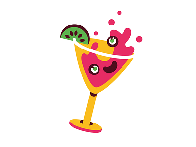 Happy Cocktail beverage cocktail drink fun glass happy icon lemon liquid pink summer yellow