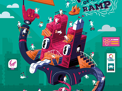 Ramp King bmx character city contest king poster ramp skate sport street thierry fousse