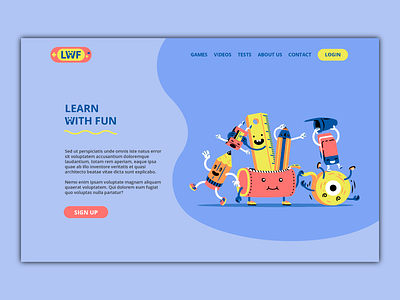 Kids educational website - landing page