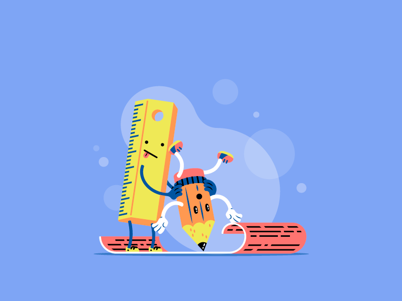 Register Illustration character fun register sign up kid child pencil playful school ruler scene thierry fousse