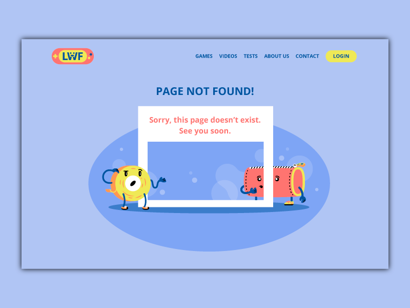 Error404 page illustration thierry fousse scene page school playful error 404 child kid sign up register fun character