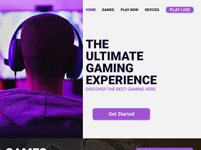 Landing Page UI Gaming App dribble figma ui design ui ux ux design website