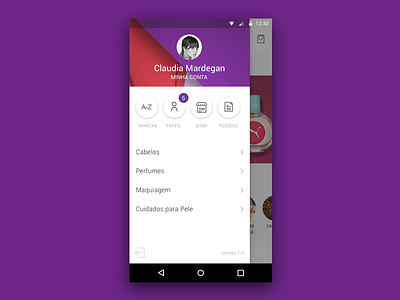 Application Menu Navigation - Material Design android app menu mobile navigation sketch