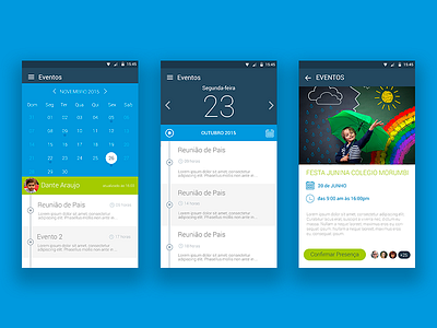 Calendar - Android Mobile App android app calendar design material design mobile ui