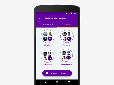 Social Friends Group - APP Mobile add android app entertainment friends ios material design social ui ux