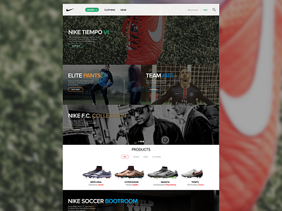 Nike Football store redesign ecommerce nike redesign shoes sketch store ui ux website