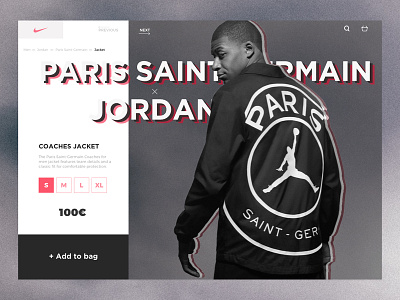 Jordan x PSG product page concept