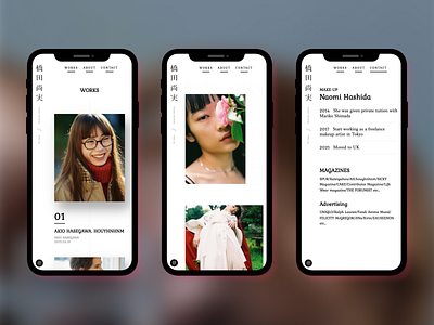 Web Design / Naomi Hashida's Portfolio Website android animation app branding fashion graphic design ios logo make up makeup motion graphics photography ui web web design