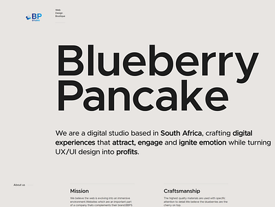 Blueberry Pancake Studio branding design ui webdesign