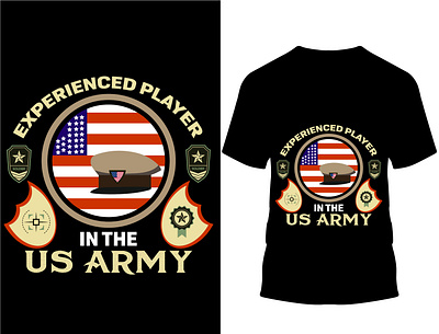 Experienced player in the US army army army t shirt custom design custom t shirt custom t shirt design design illustration logo nice design typography us army us army t shirt usa usa army t shirt vector