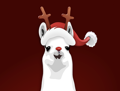 Happy New Llama graphic design