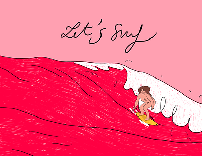 Let's surf on your period ! feminist illustration period