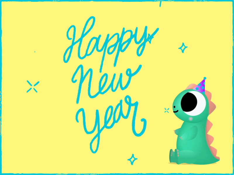 Happynosaur Year !! aftereffects albertandsonya animation cute dino hny illustration trex