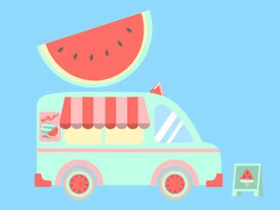 Watermelon Truck art car colorful illustration illustrator summer truck watermelon