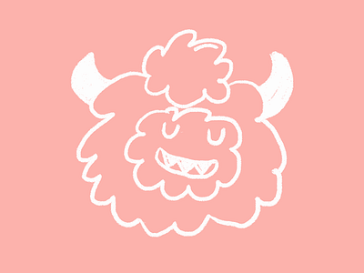 Yeti 💖 childish cute illustration line monster photoshop pink simple texture yeti