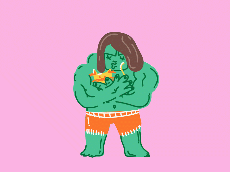 Hulk love aftereffects animation cat character hulk illustration illustrator love vector
