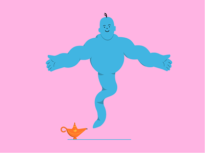 Genie 2d flat genie illustration illustration design