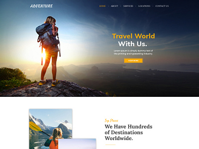 Adventure Landing Page Design ui