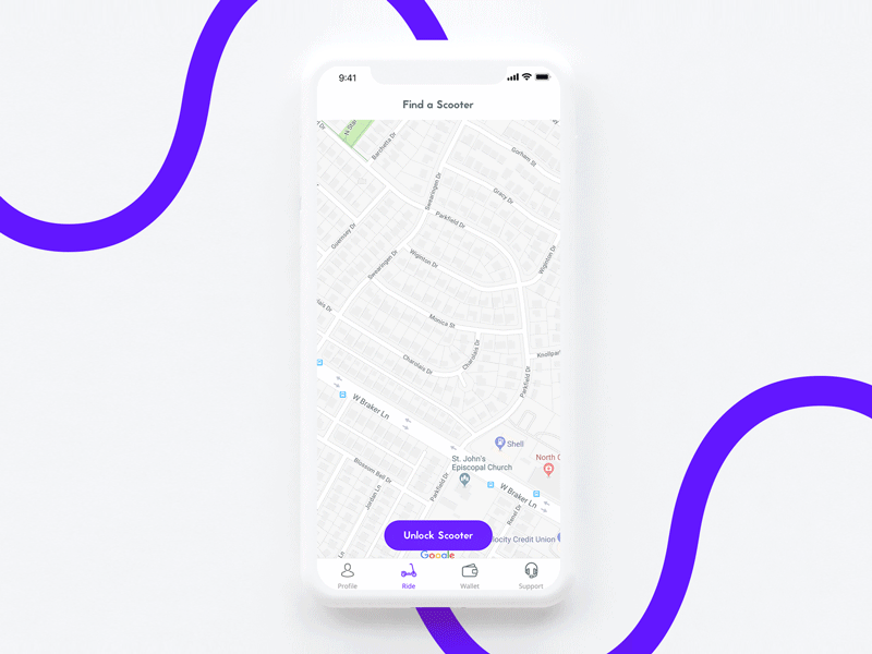 GOAT Finding a Scooter after effects animation app directions flat goat ios map path sketch smart scooter ui ux