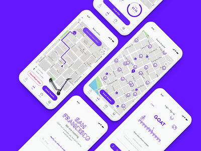 GOAT Dockless Scooters Rental app branding dockless electric flat ios maps scooter ui ux