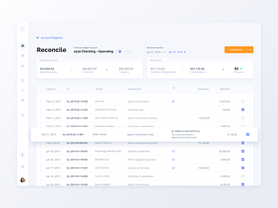 Reconciliation Dashboard - Accounting System for Real Estate