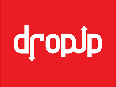 Drop up custom made font expressive logo typography