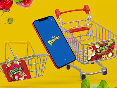 Danimals brand branding danimals dannon monkey pop store strawberries