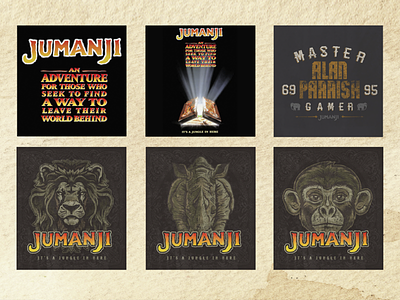 Jumanji nostalgia design icons jumanji movie packaging retro style styleguide vintage