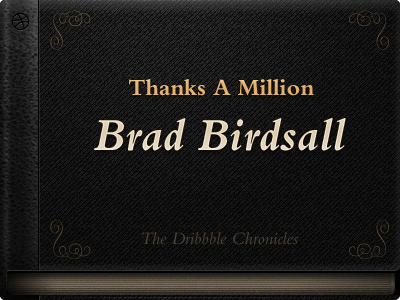 Thanks A Million, Brad Birdsall bembo book dark first