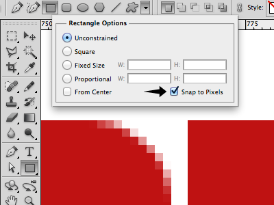 Snap to pixels tip