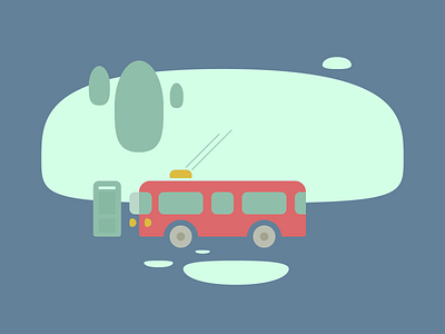 Last trolleybus illustration vector