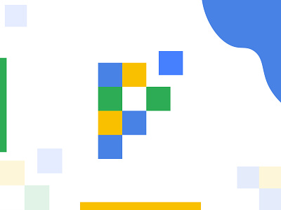 Letter "P" Pixel Logo