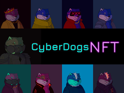 Art NFT CyberDogs | Арт НФТ КиберСобаки art design graphic design illustration nft vector