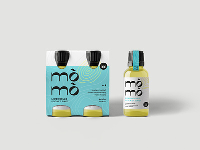 Mòmò Limoncello pocket shot alcohol beverage bottle brand identity branding drink food graphic design italy limoncello packaging typography