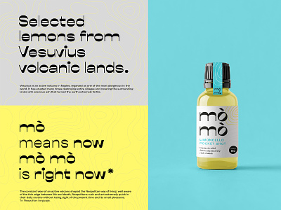 Mòmò limoncello alcohol beverage brand identity branding drink graphic design italy limoncello napoli packaging typography