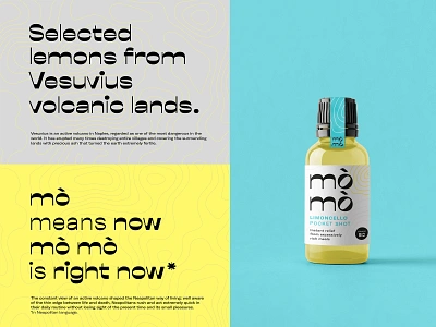 Mòmò limoncello alcohol beverage brand identity branding drink graphic design italy limoncello napoli packaging typography