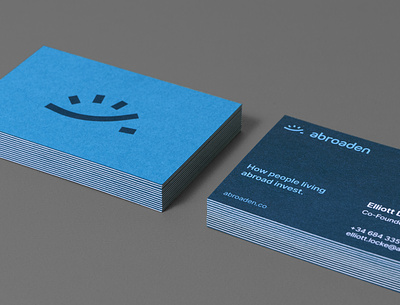 Abroaden business cards brand identity branding business cards colorplan crypto duplexed financial fintech graphic design investing logo nft startup