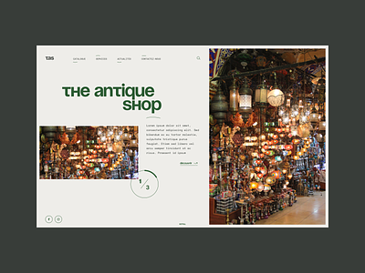 The Antique Shop design green ui webdesign