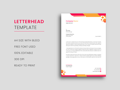 Abstract Letterhead Design a4 abstract branding branding statironery business colorful corporate identity identity letterhead letterhead design letterhead template letterheadprinting logo modern resume