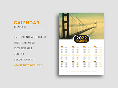 Calendar 2022 branding business calendar calendar 2022 calendar design corporate designeramin desk calendar graphic design identity office print template wall calendar wall calendar 2022