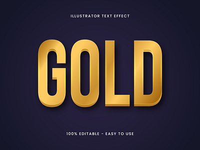 Gold 3D Text Effect