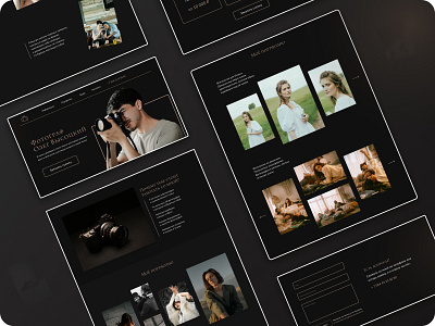 Portfolio website for the photographer dark theme design figma graphic design ui ux фотограф