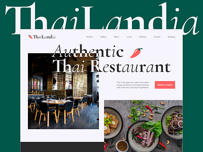 Website of the Thai Authentic Restaurant concept figma restaurant thai thailand ui ux ui design web design