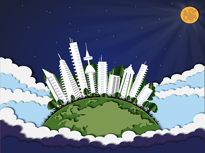 night city design graphic design illustration vector