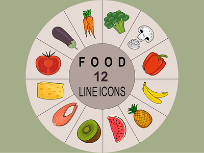 FOOD LINE ICONS design graphic design illustration vector
