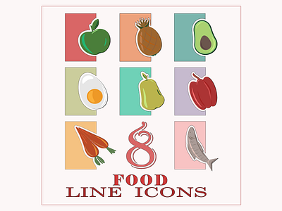 FOOD LINE ICONS design graphic design illustration vector