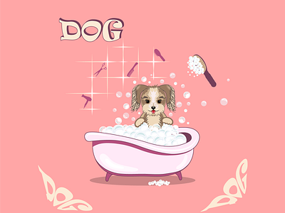собака, груминг branding design graphic design illustration logo vector