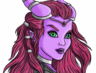 Kallista artrage studio artragestudio character character design colorful concept dd design dnd dungeons and dragons female horns illustration teifling