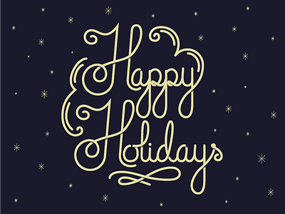 Happy Holidays christmas hand lettering holidays script